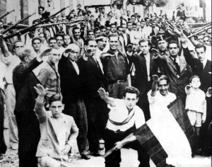 Fascistas en La Hermigua (Isla de la Gomera) durante la guerra civil.